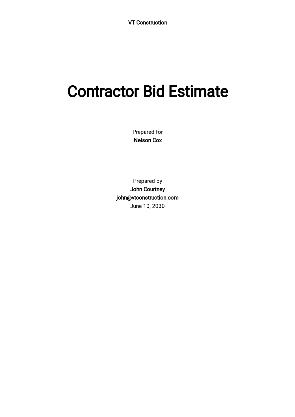 Free Construction Bid in Google Docs Templates, 10+ Download