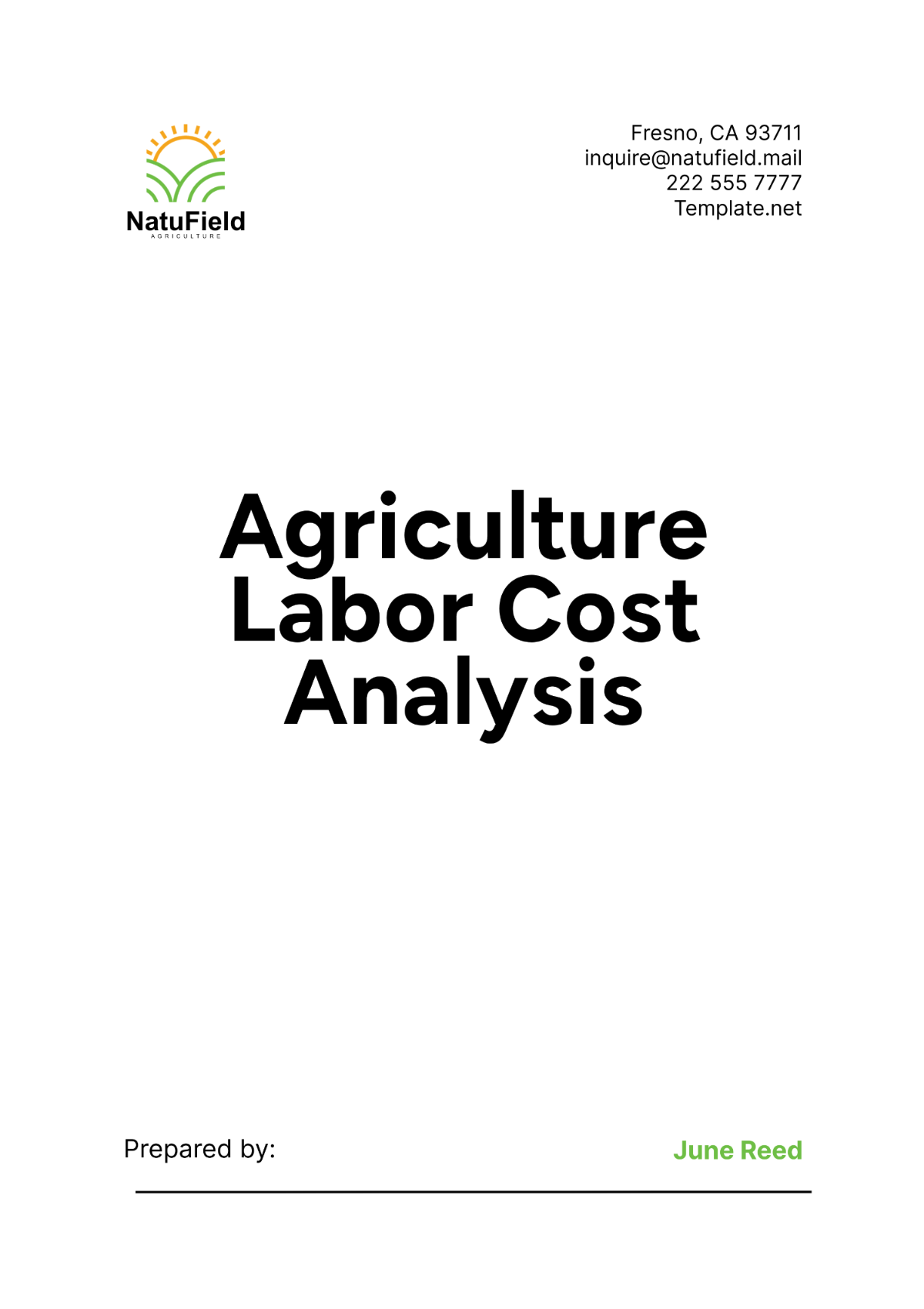 Agriculture Labor Cost Analysis Template