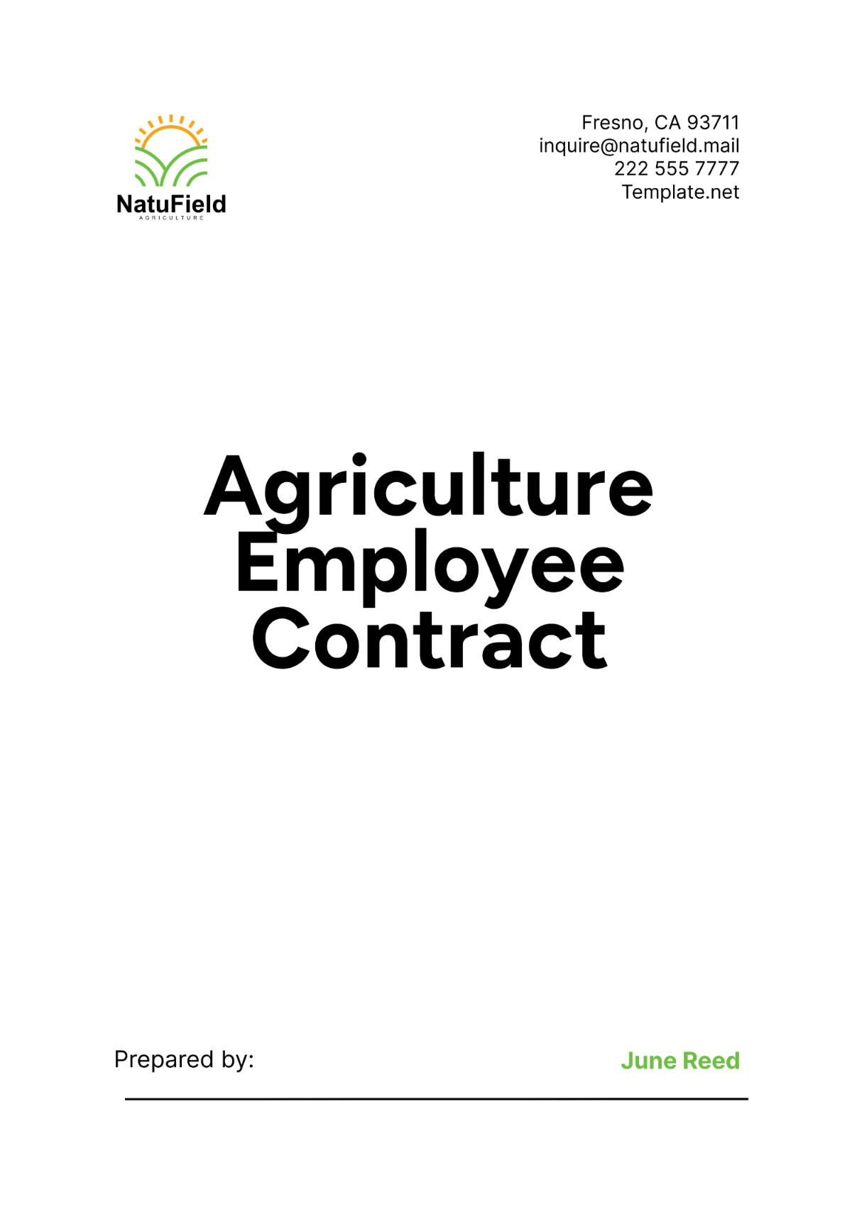 Agriculture Employee Contract Template - Edit Online & Download