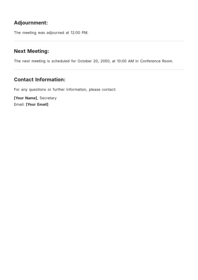 Free Media Board Meeting Minutes Template to Edit Online