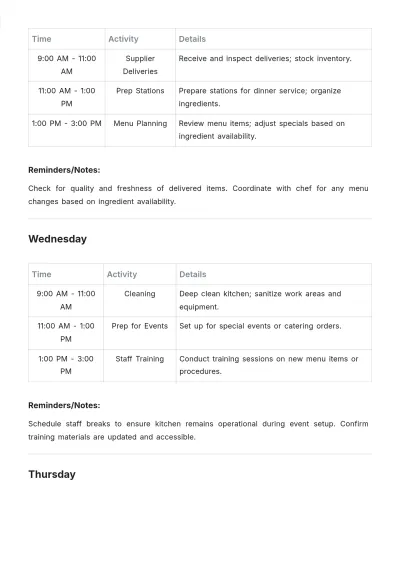 Free Weekly Employee Schedule Template to Edit Online