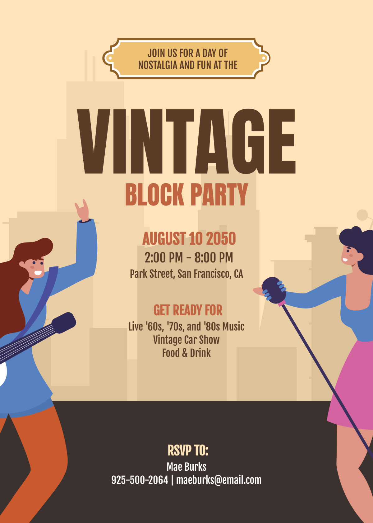 Vintage Block Party Invitation