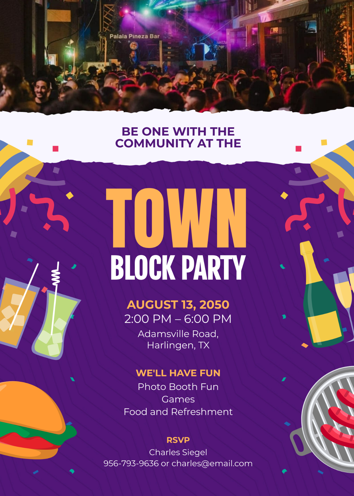 Photo Block Party Invitation