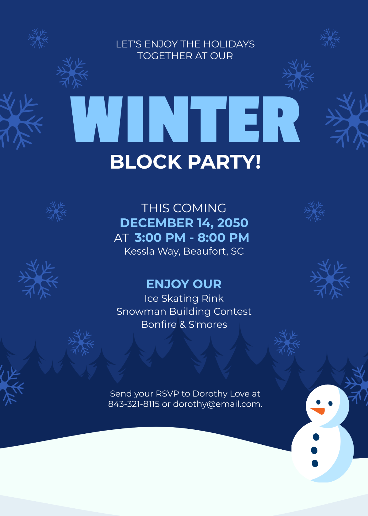 Winter Block Party Invitation