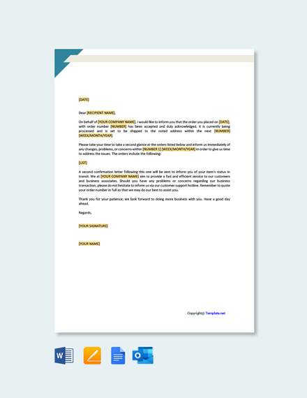 Acknowledgement Letter Example Template - Google Docs, Word | Template.net