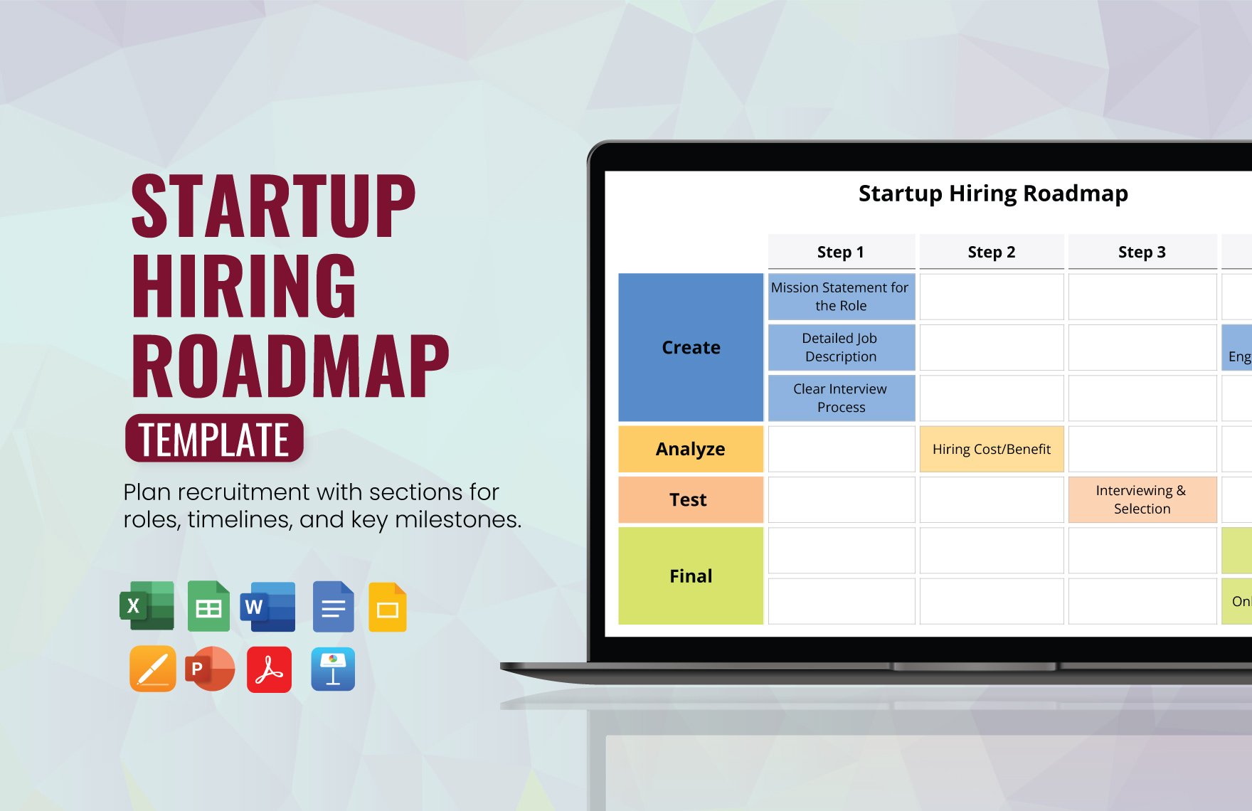 Startup Hiring Roadmap Template in Word, Google Docs, Excel, PDF, Google Sheets, Apple Pages, PowerPoint, Google Slides, Apple Keynote