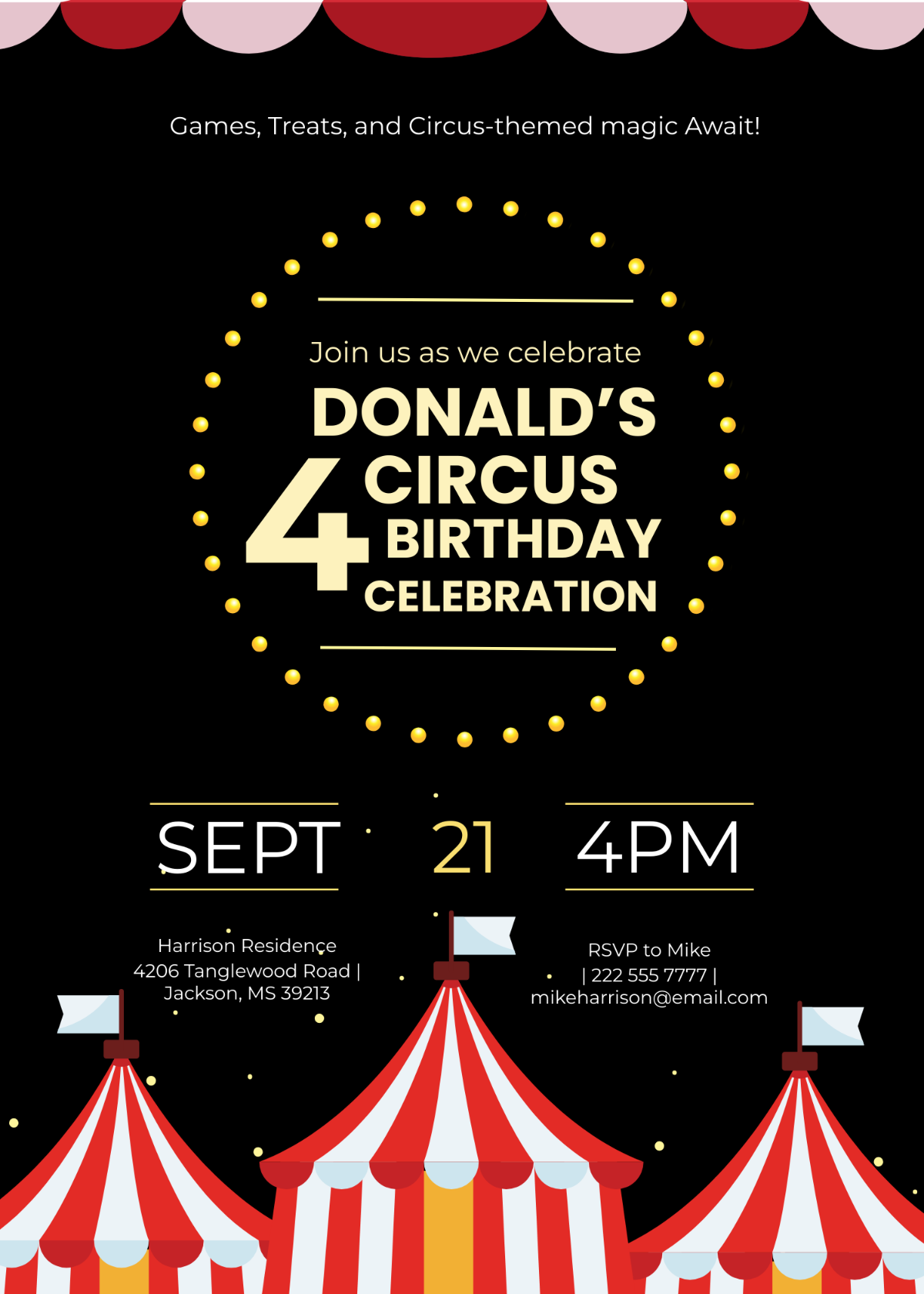 Circus Birthday Boy Invitation