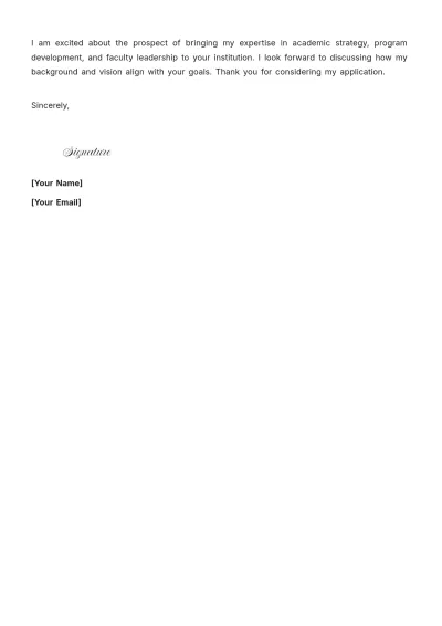 Free Chief Academic Officer Cover Letter to Edit Online