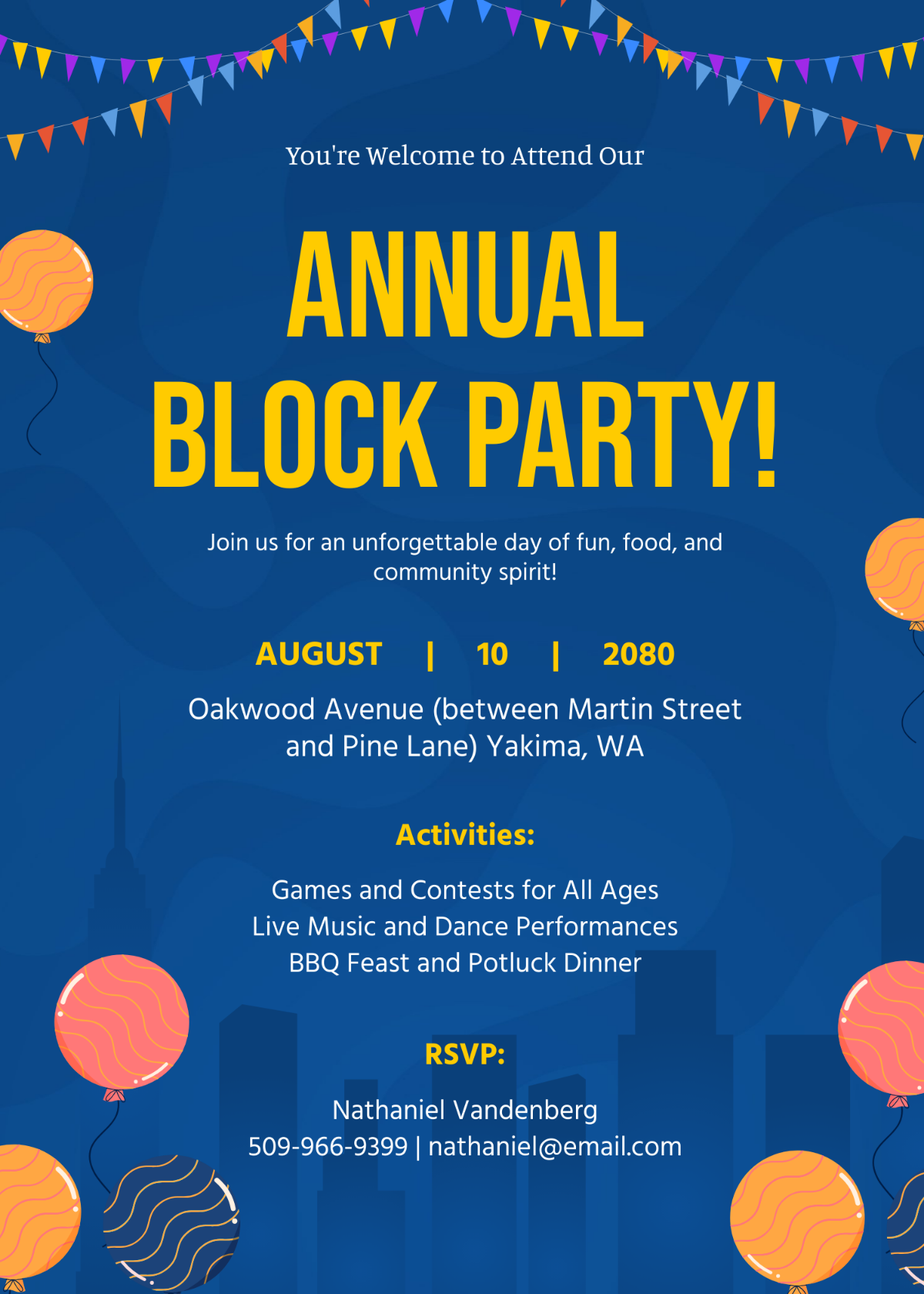 Block Party Welcome Invitation