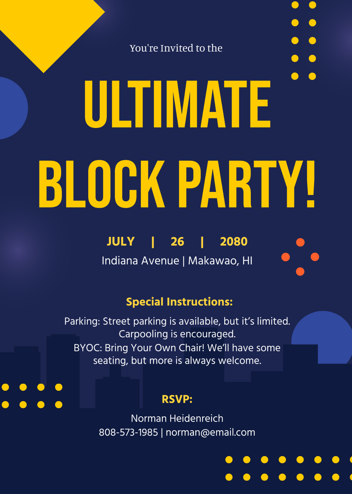 Modern Block Party Invitation