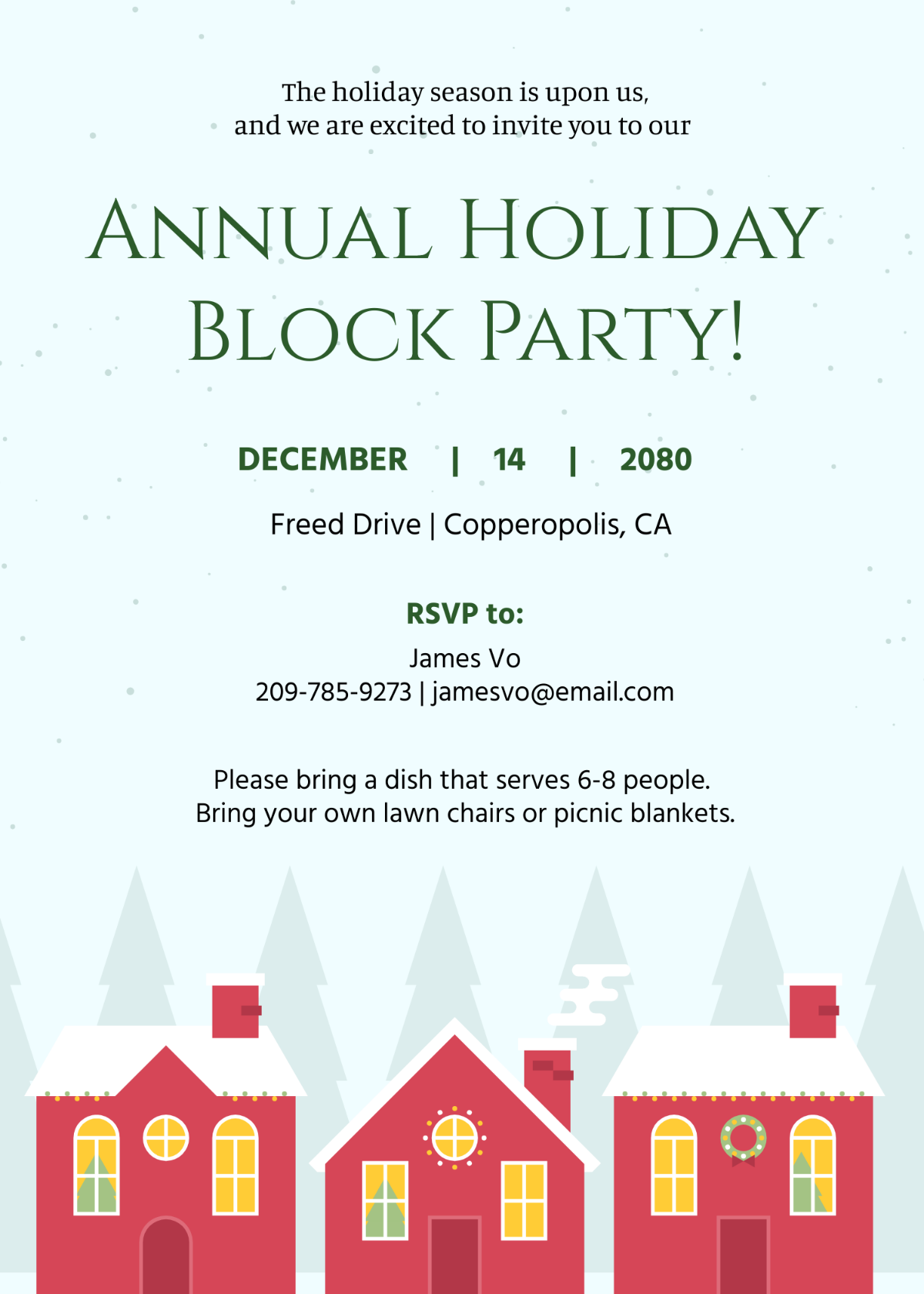 Holiday Block Party Invitation