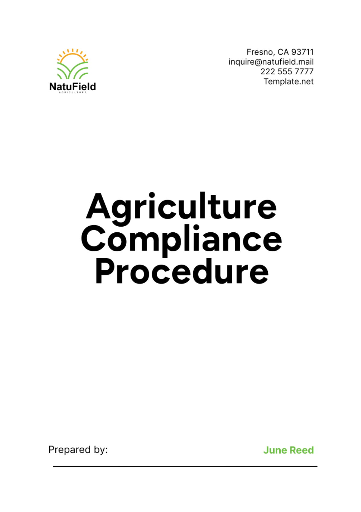 Agriculture Compliance Procedure Template