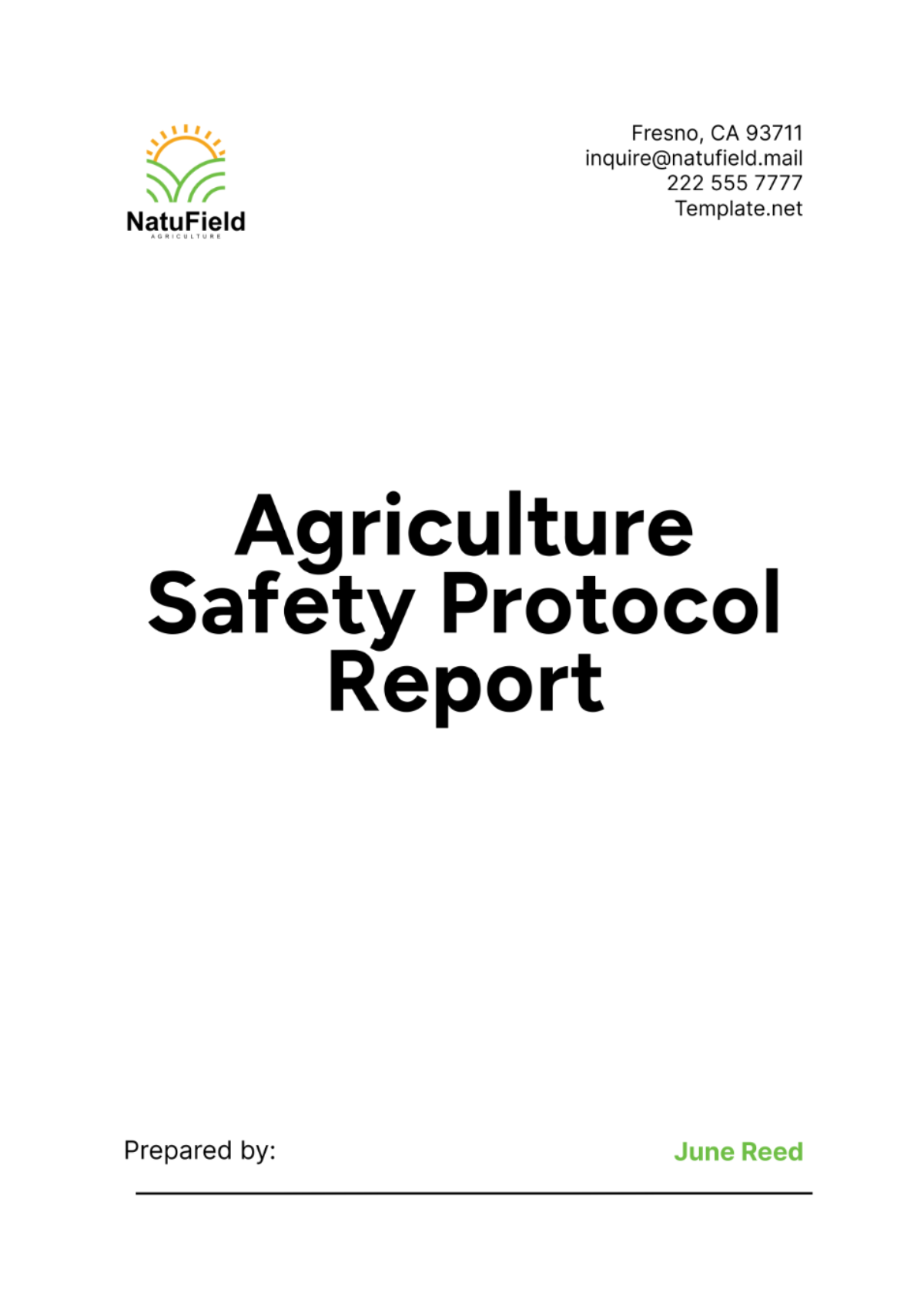 Agriculture Safety Protocol Report Template