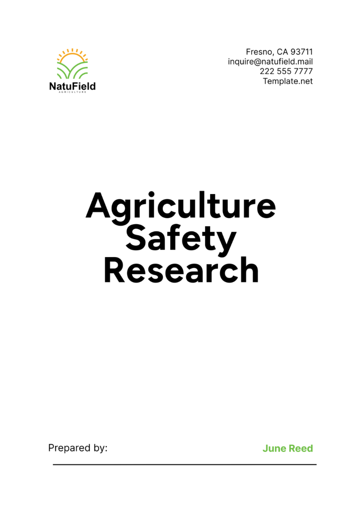 Agriculture Safety Research Template - Edit Online & Download