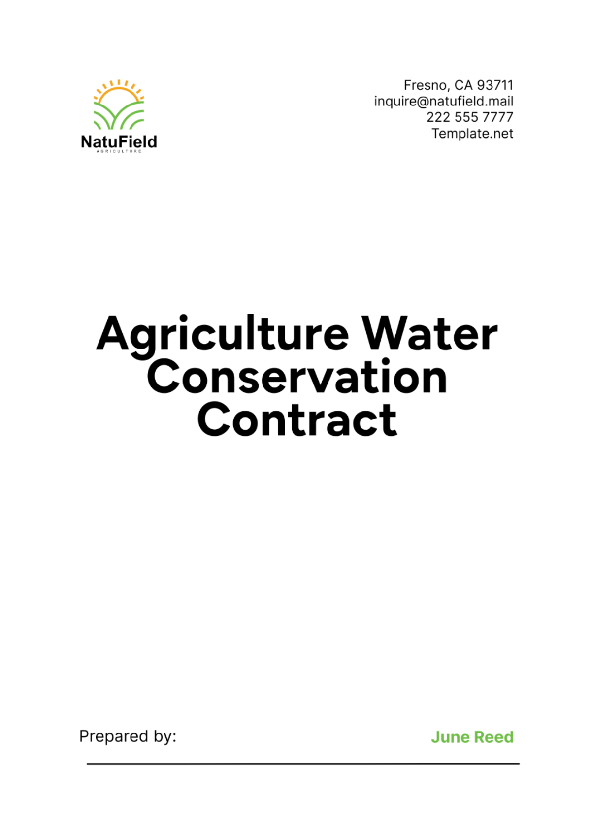 Agriculture Water Conservation Contract Template - Edit Online & Download