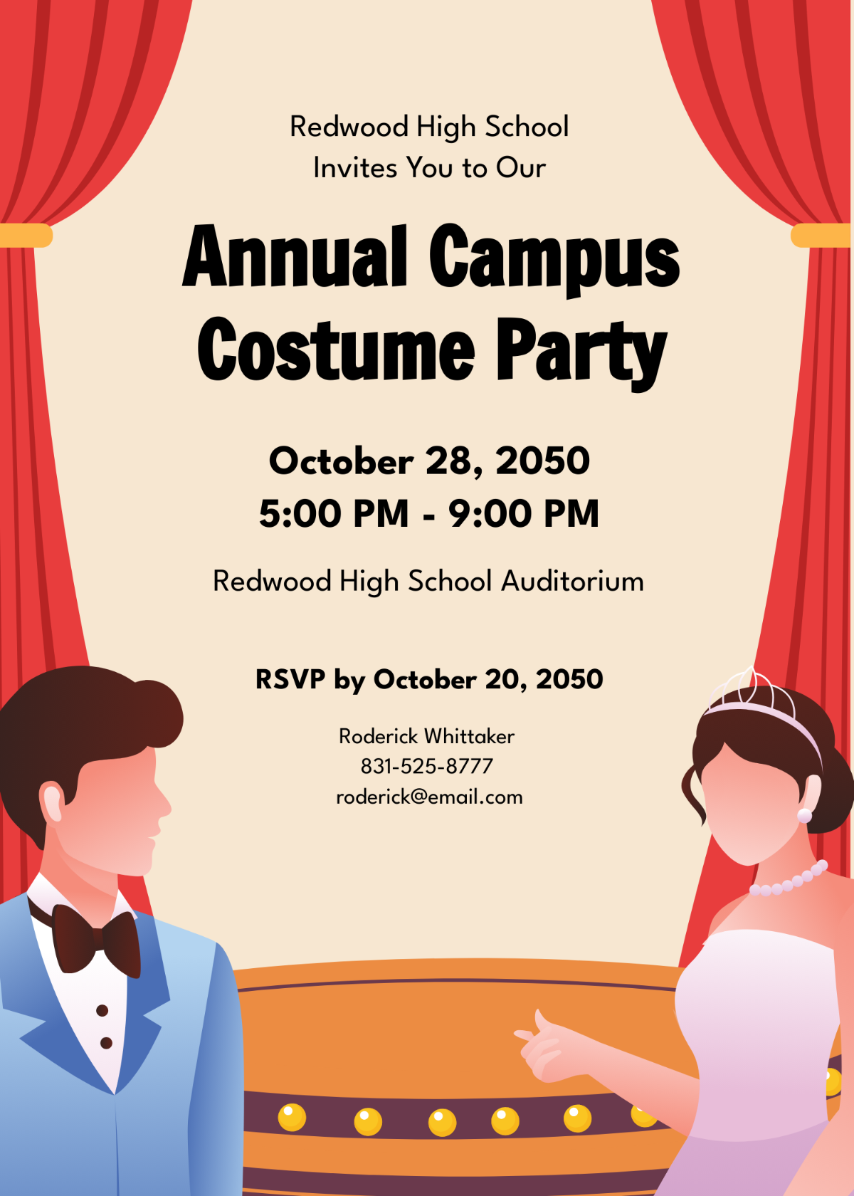 Costume School Party Invitation