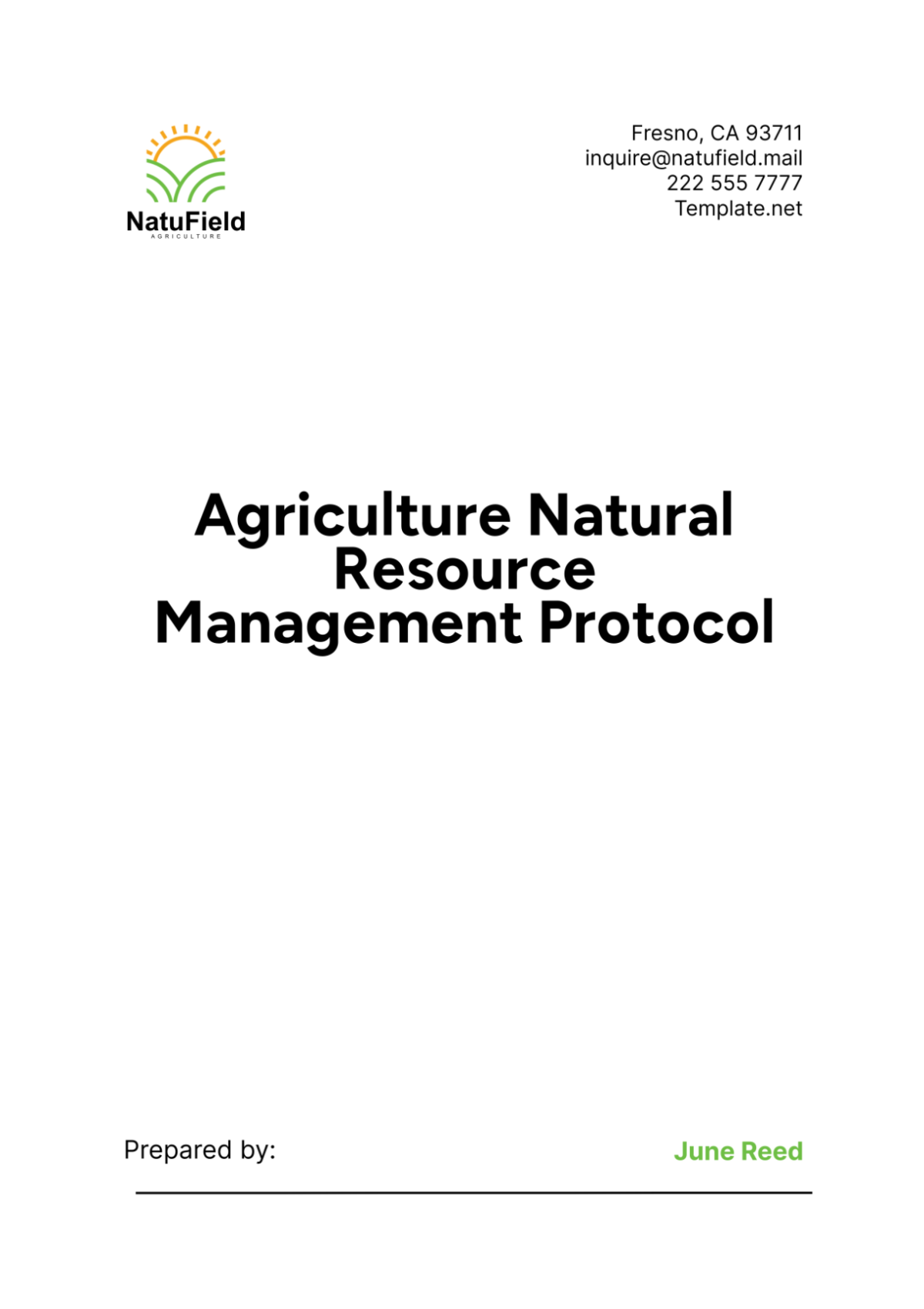 Agriculture Natural Resource Management Protocol Template