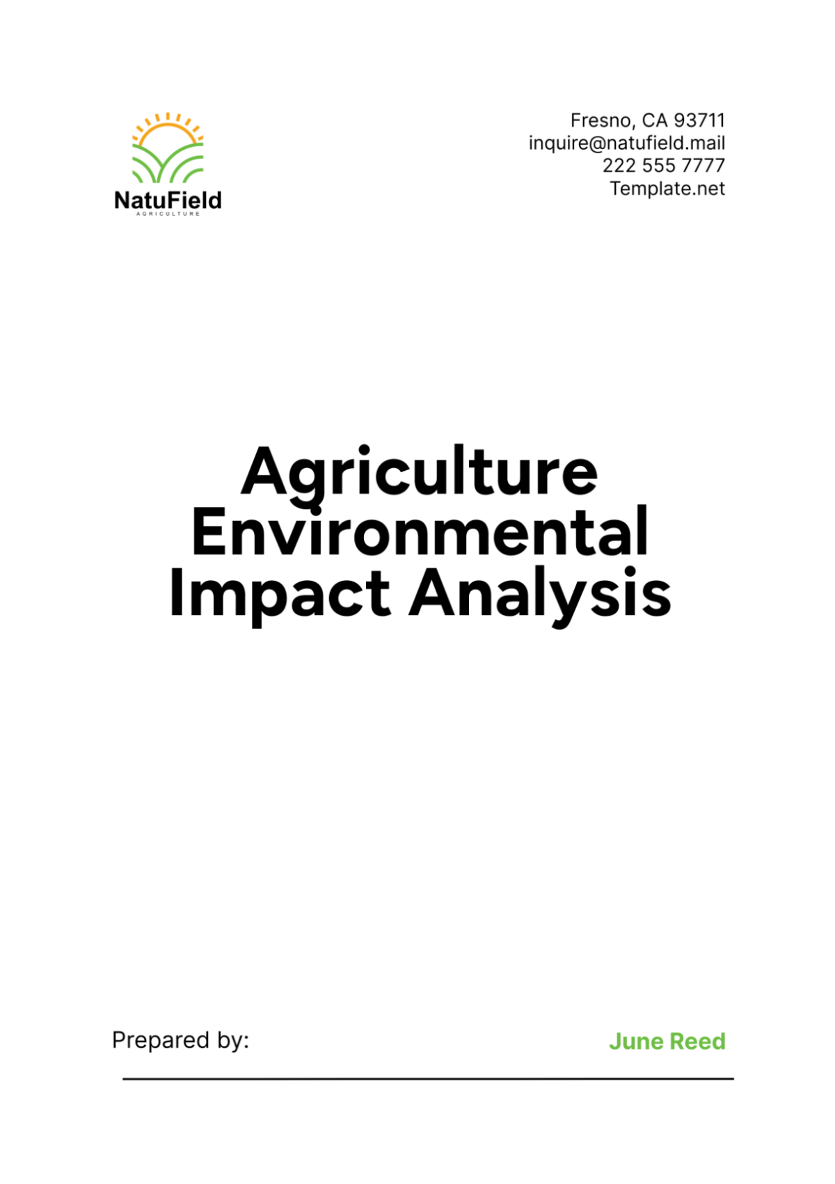 Agriculture Environmental Impact Analysis Template - Edit Online & Download