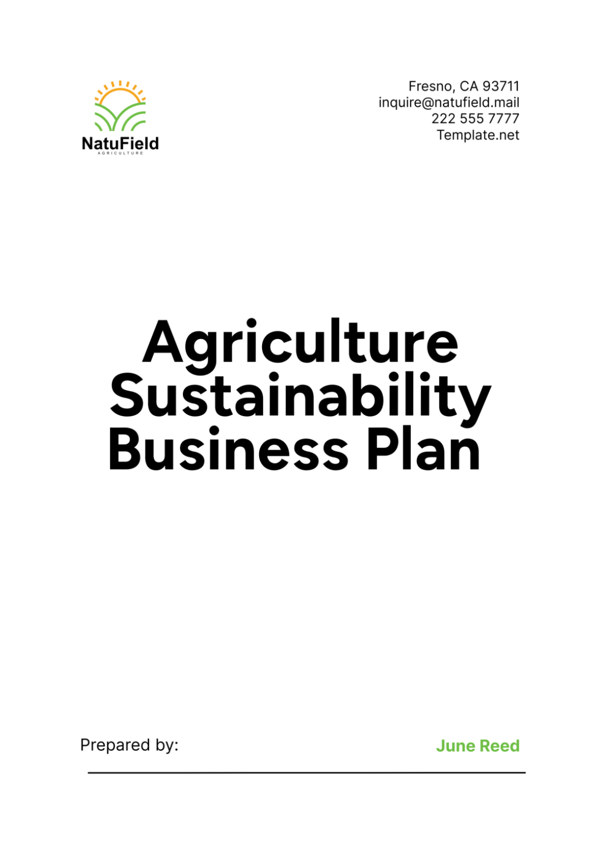 Free Agriculture Sustainability Business Plan Template - Edit Online ...