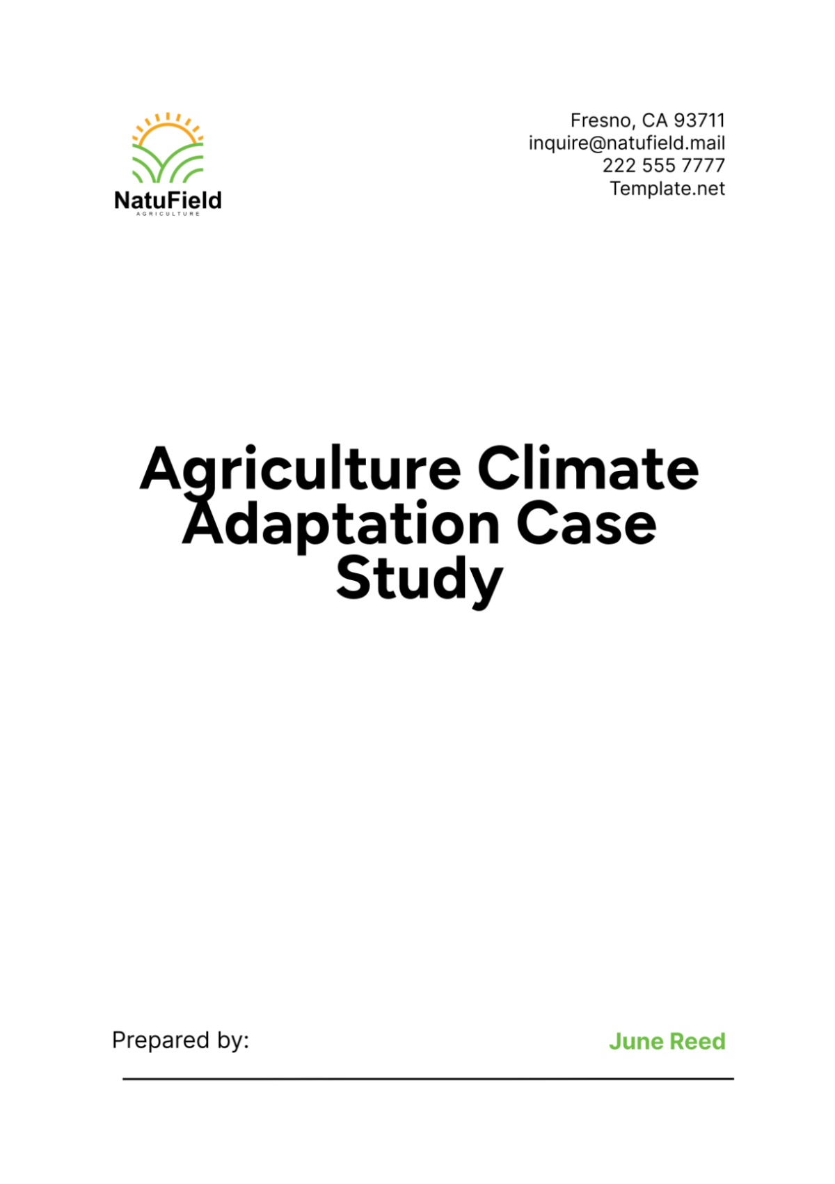 Agriculture Climate Adaptation Case Study Template