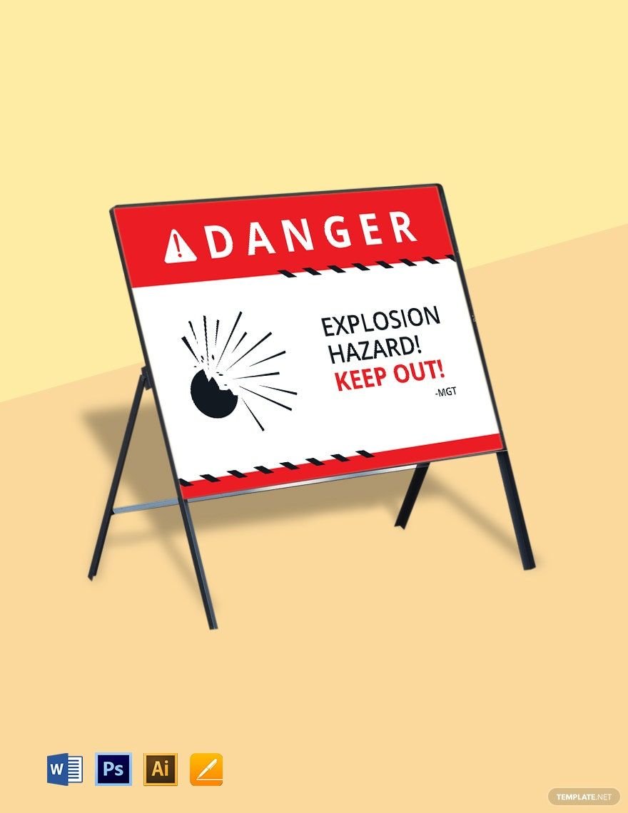 Danger Explosive Sign Template