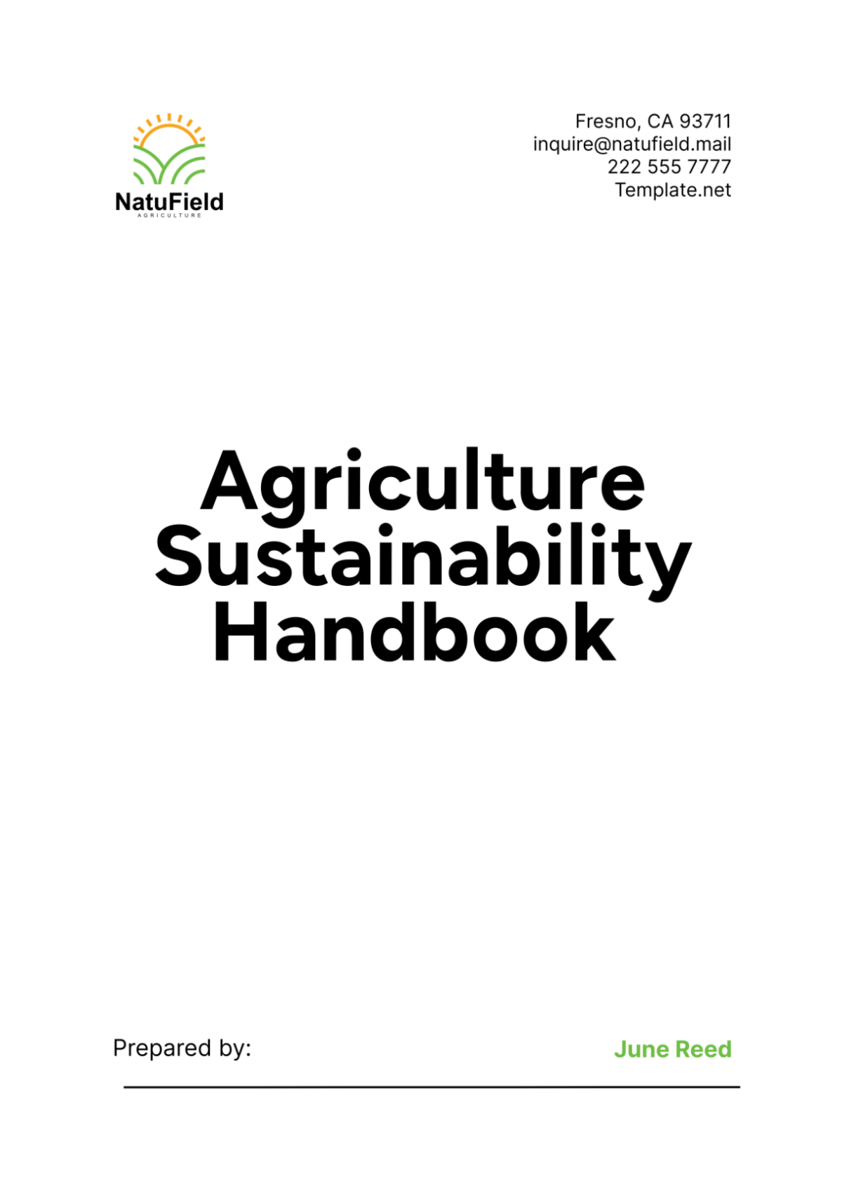 Agriculture Sustainability Handbook Template - Edit Online & Download