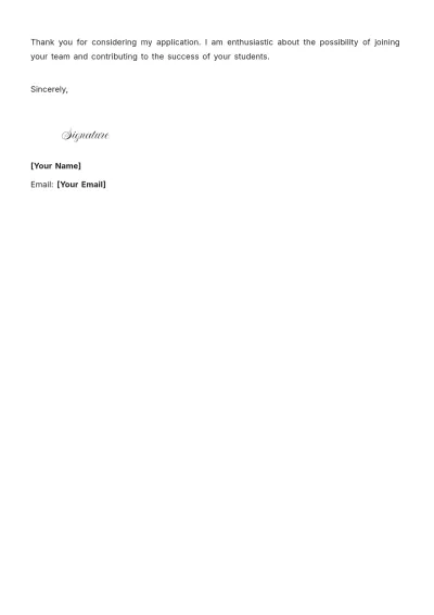 Free Tutor In Math Cover Letter For Part Time Job to Edit Online