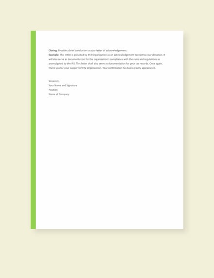 free acknowledgement letter format 440x570