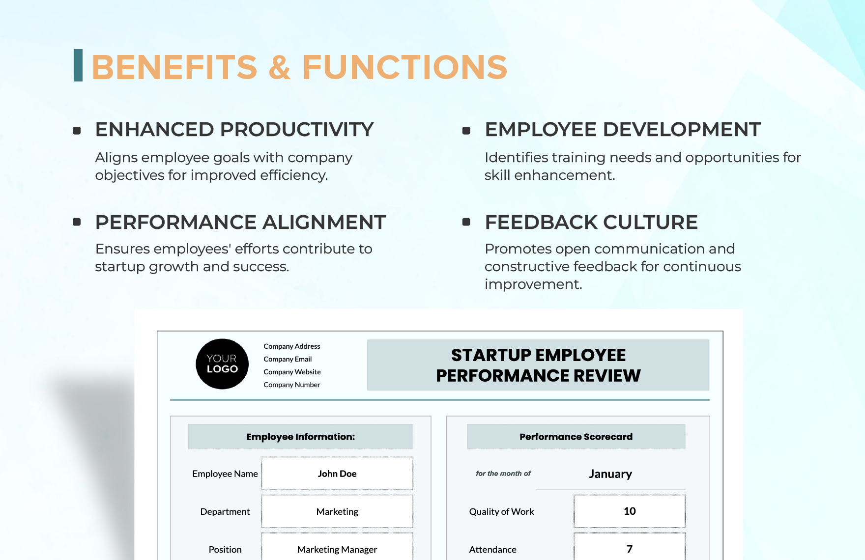Startup Employee Performance Review Template