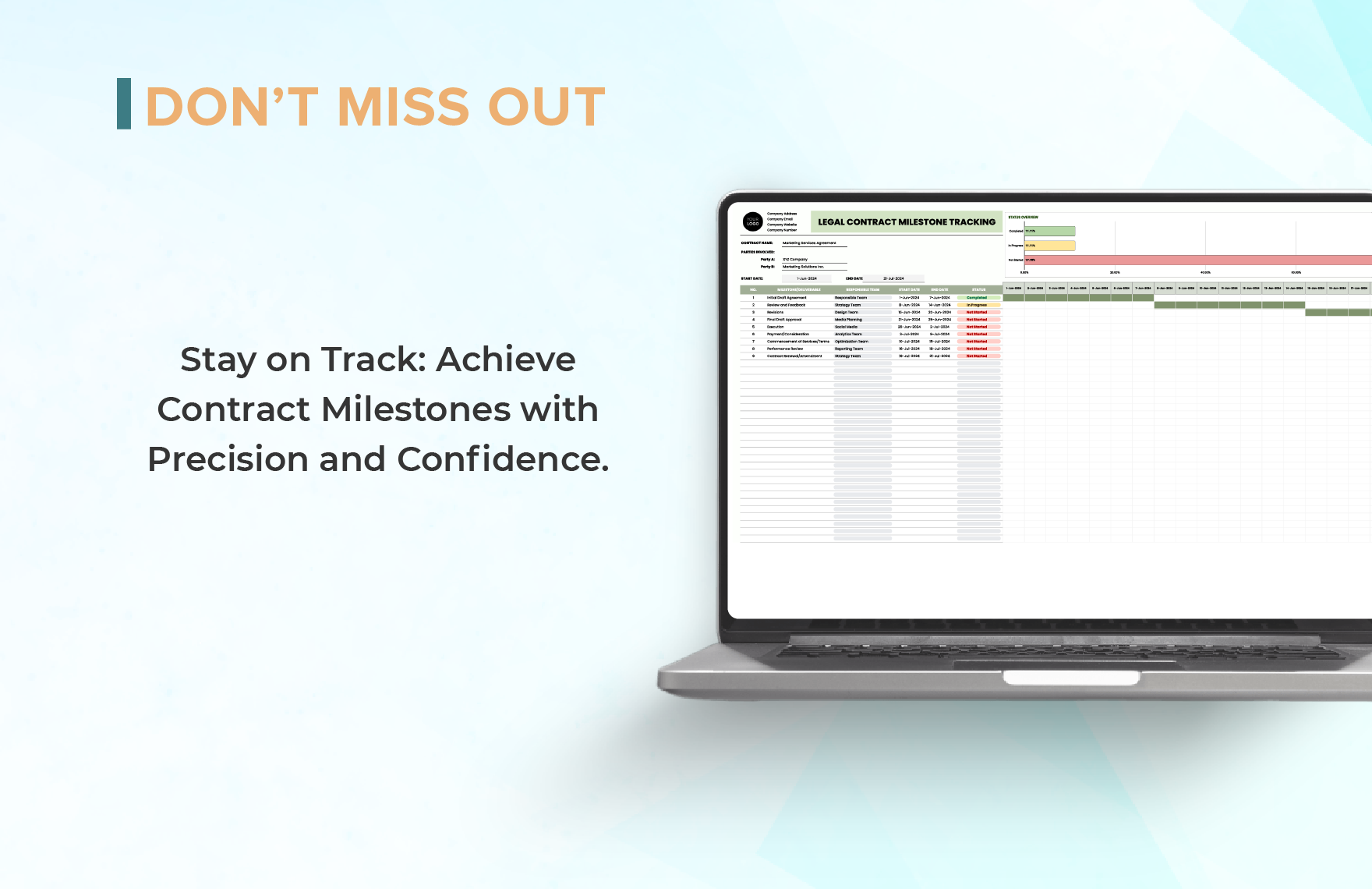 Legal Contract Milestones Tracking Template