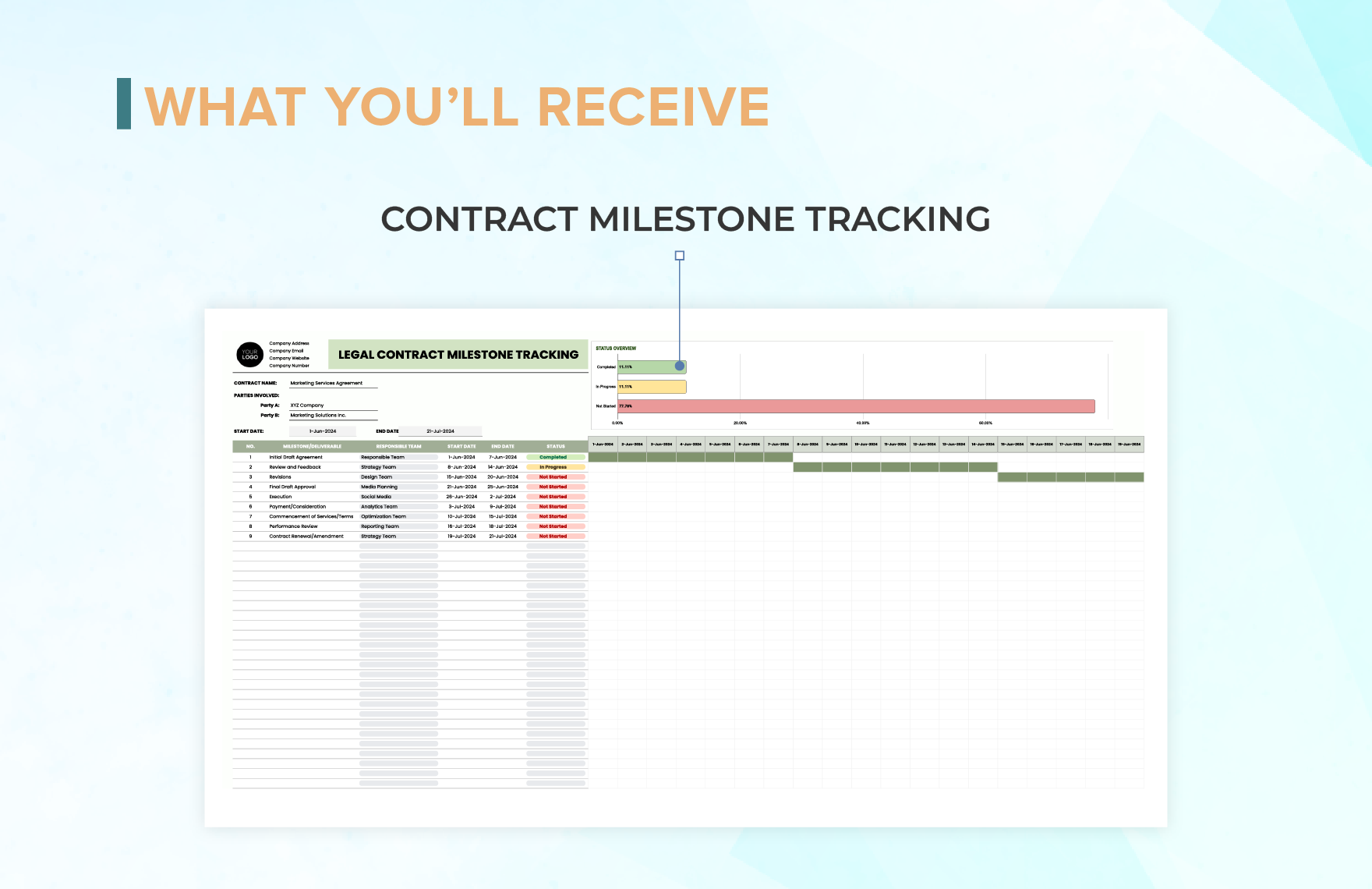 Legal Contract Milestones Tracking Template