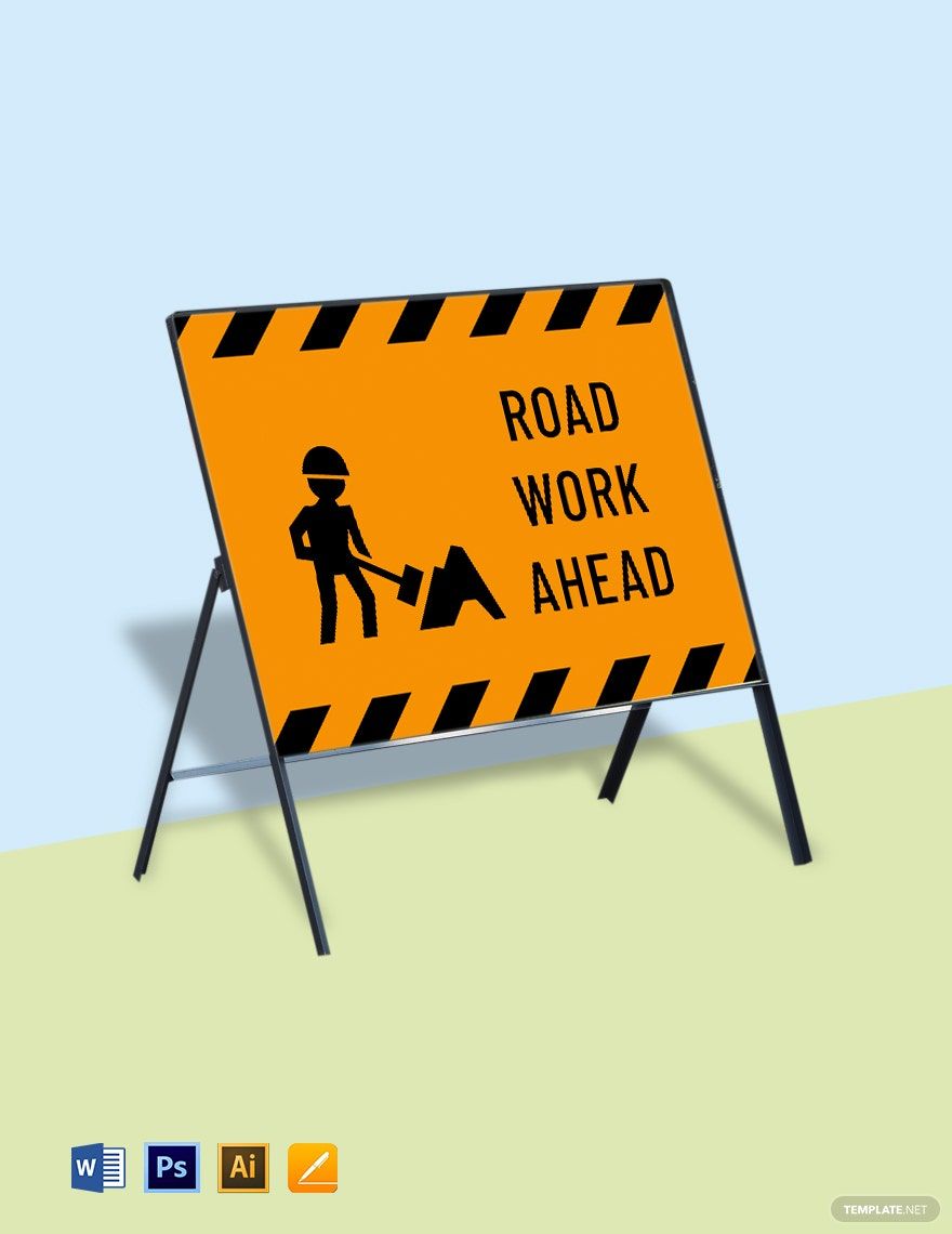 Work Zone Highway Construction Sign Template