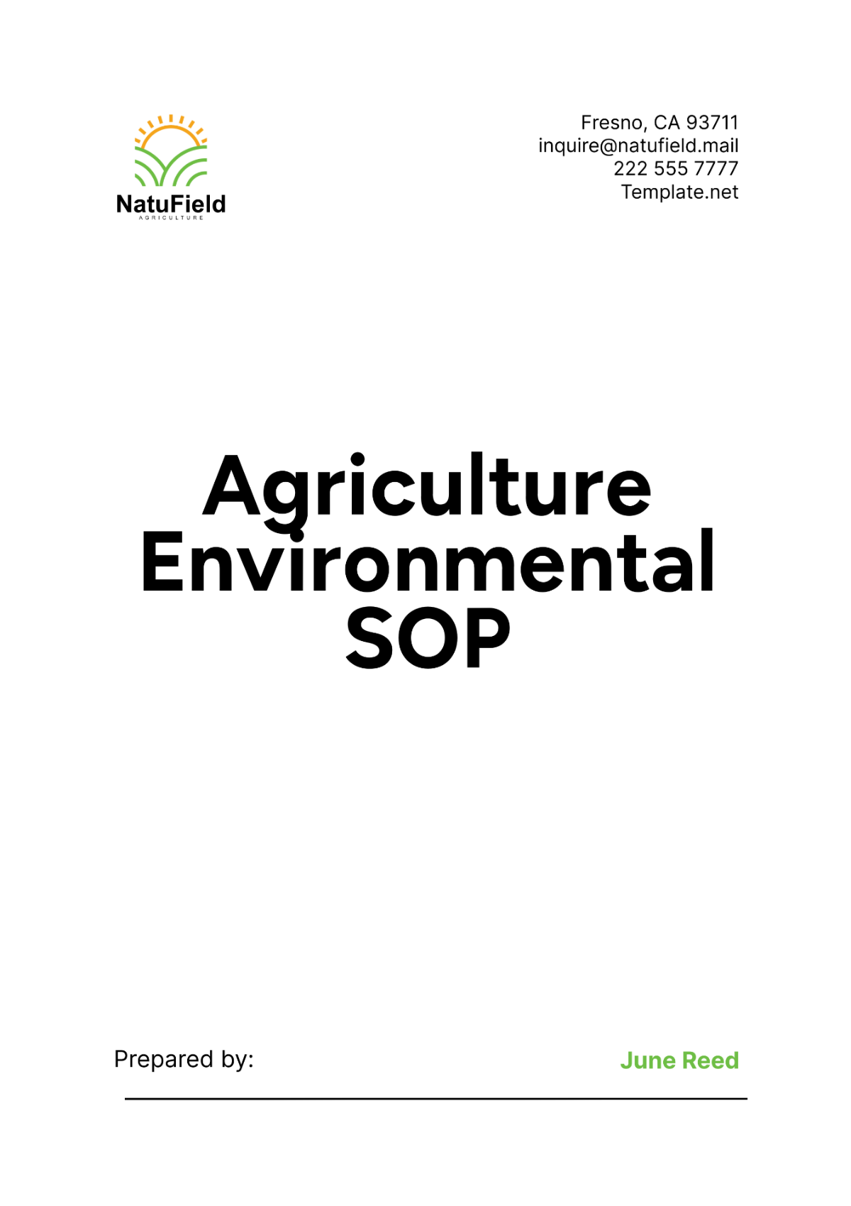 Agriculture Environmental SOP Template - Edit Online & Download