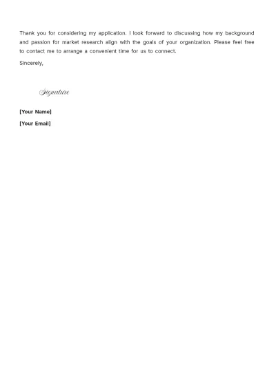 Free Market Research Product Manager Cover Letter to Edit Online