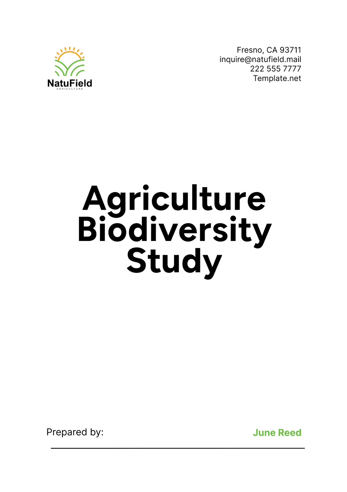 Agriculture Biodiversity Study Template - Edit Online & Download