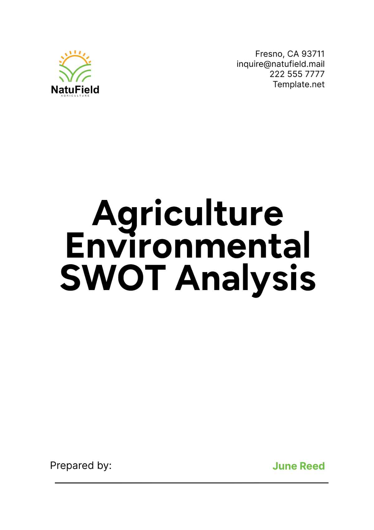 Agriculture Environmental SWOT Analysis Template