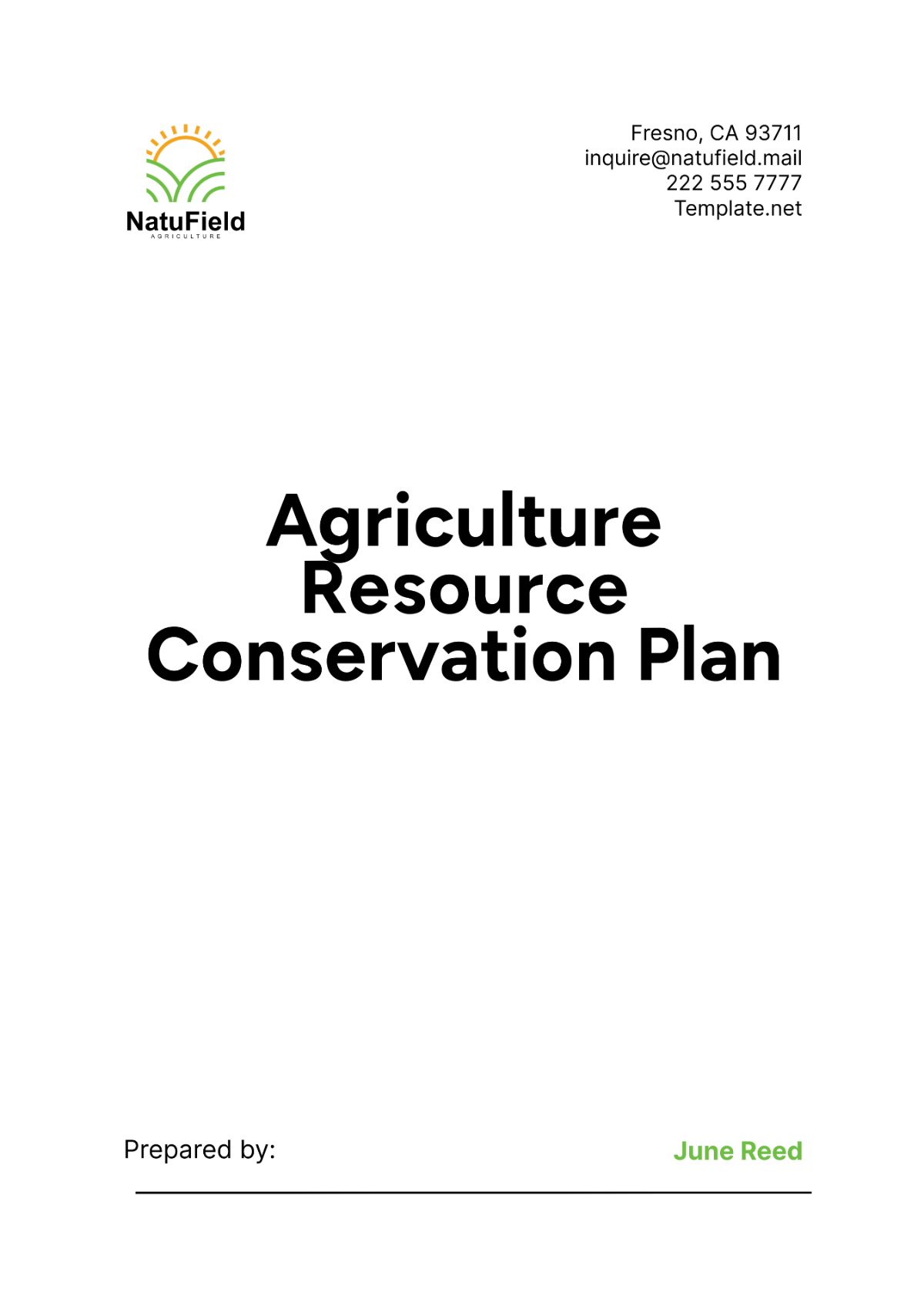 Free Agriculture Resource Conservation Plan Template - Edit Online ...