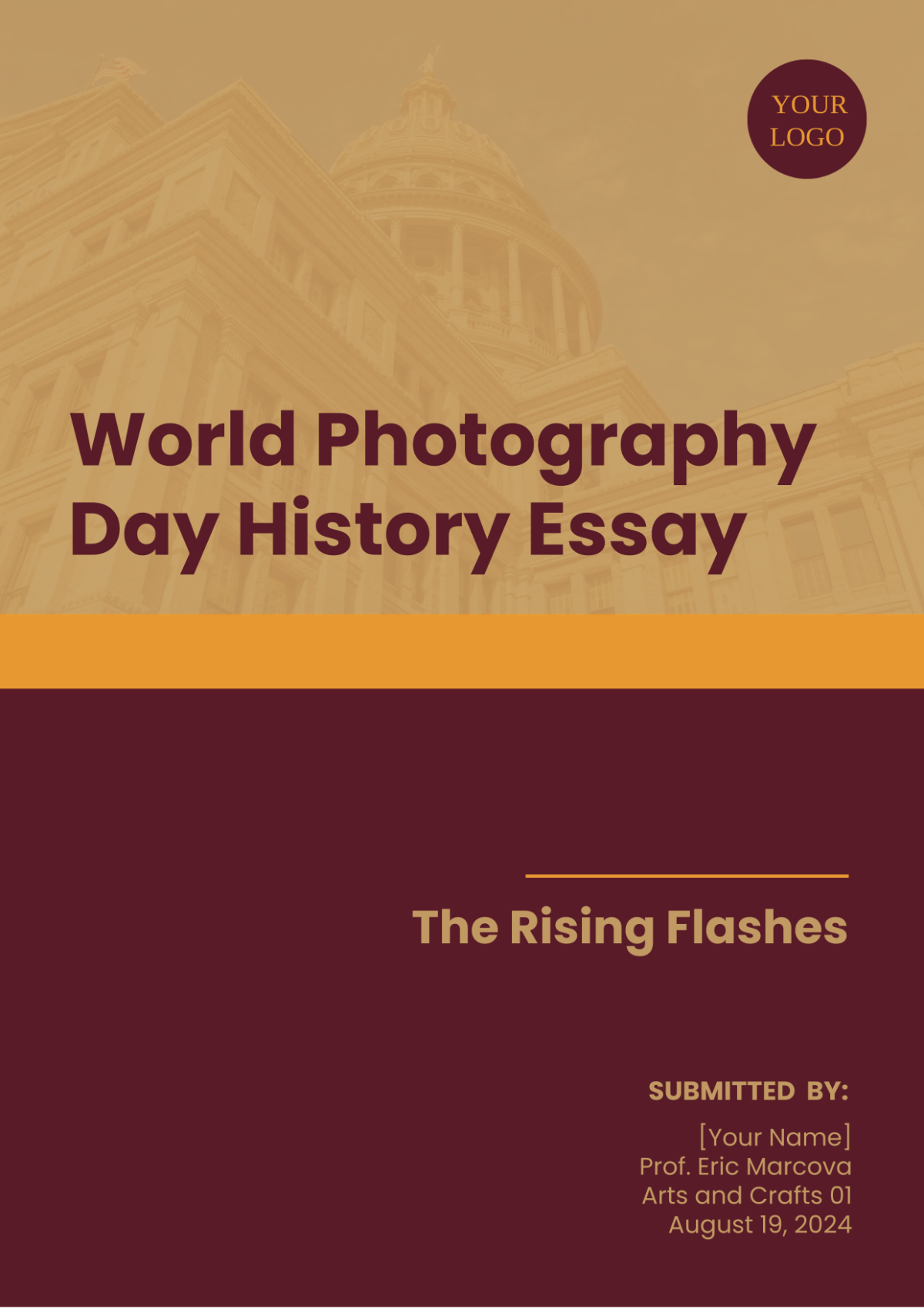 World Photography Day History Essay Template - Edit Online & Download