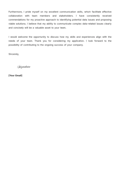 Free Data Entry Assistant Cover Letter to Edit Online