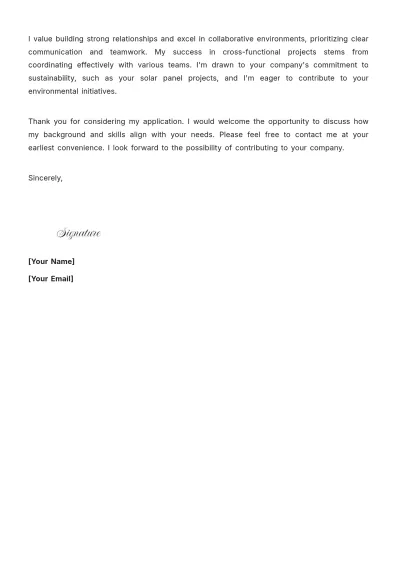 Free Maintenance Worker Cover Letter For Part Time Job to Edit Online