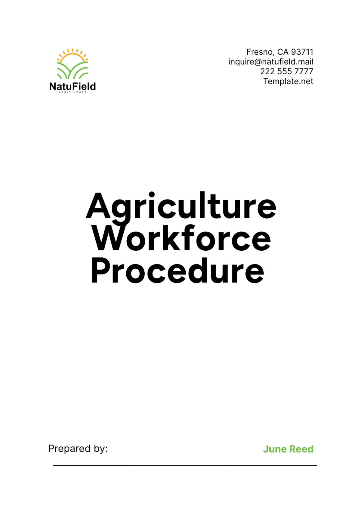 Agriculture Workforce Procedure Template - Edit Online & Download