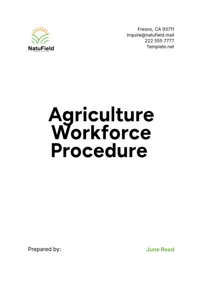 Free Agriculture Workforce Procedure Template to Edit Online