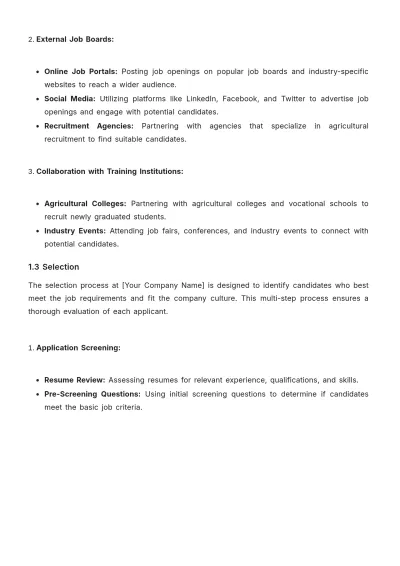 Free Agriculture Workforce Procedure Template to Edit Online