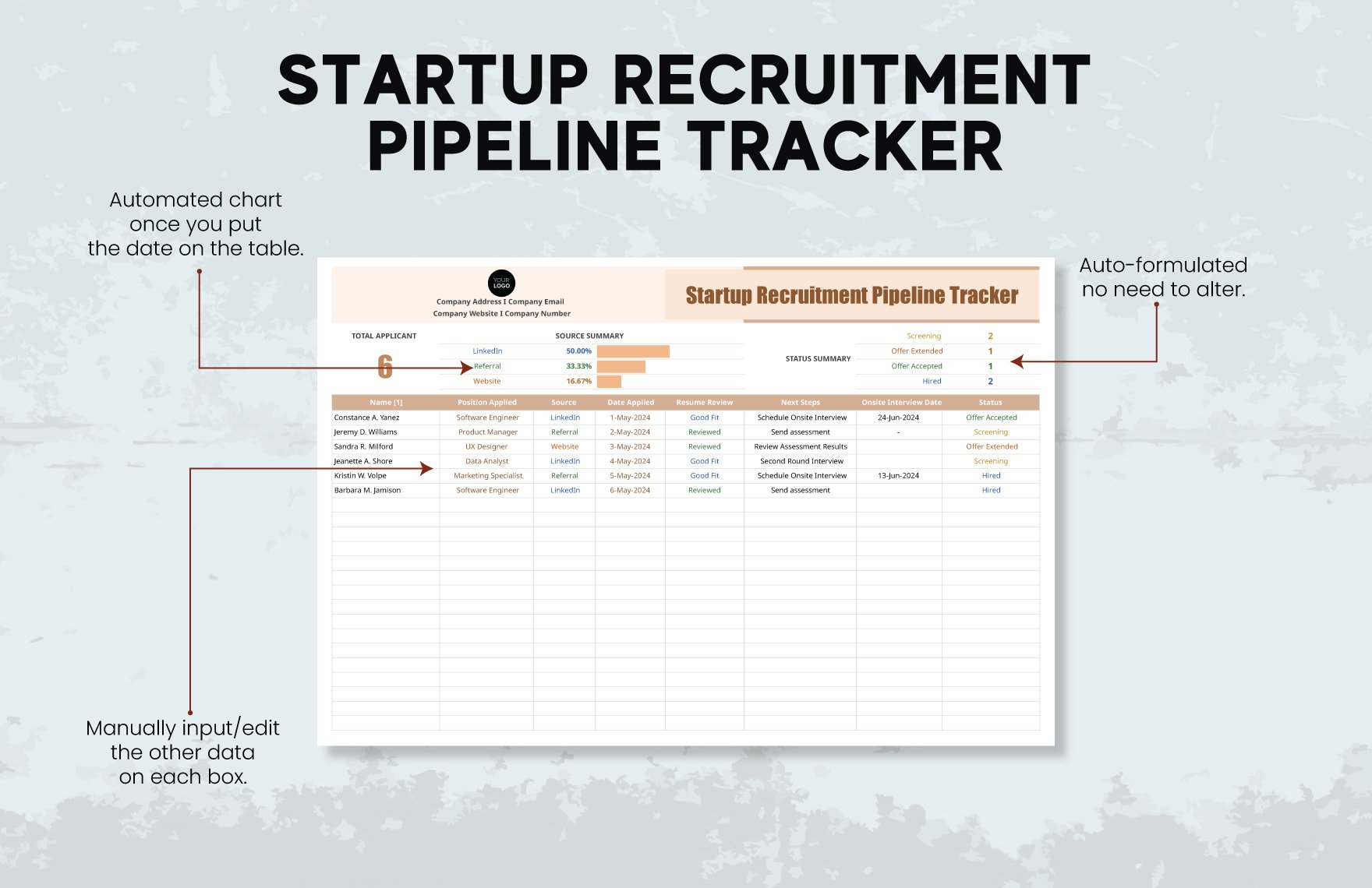 Startup Recruitment Pipeline Tracker Template