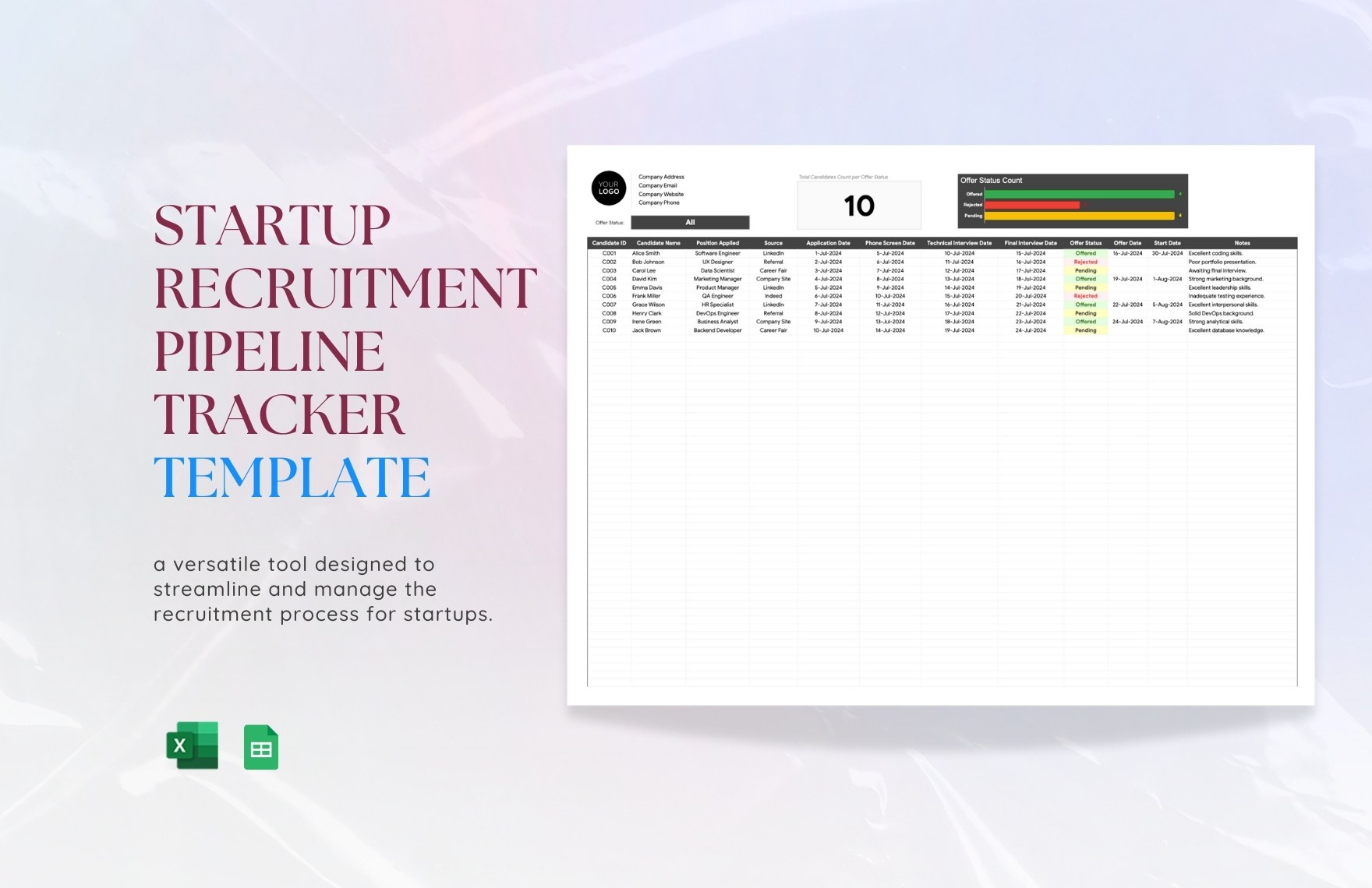 Startup Recruitment Pipeline Tracker Template