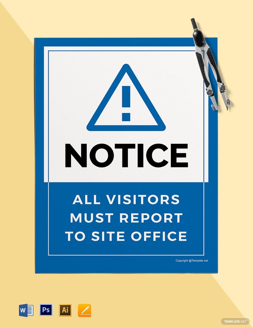 Site Office Sign Template in Illustrator, Pages, PSD, Word - Download | Template.net