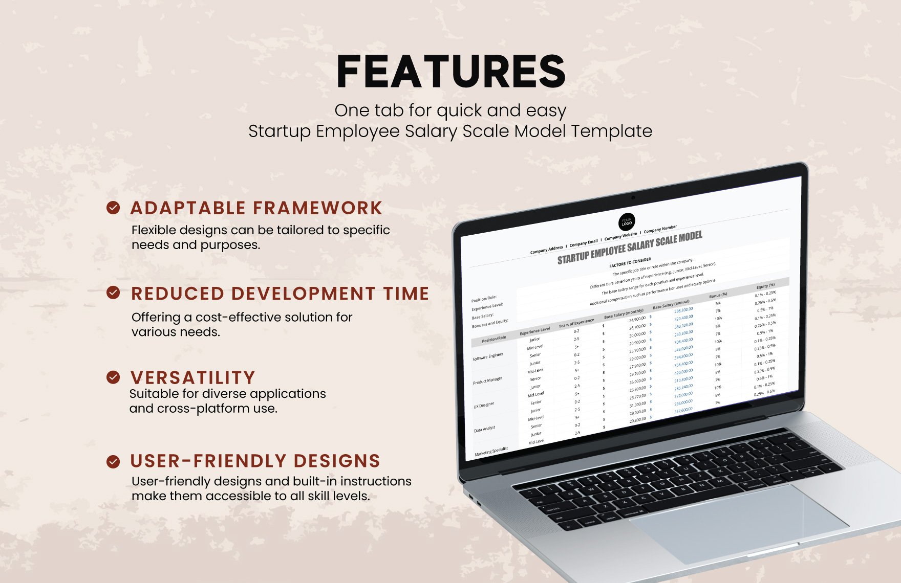 Startup Employee Salary Scale Model Template