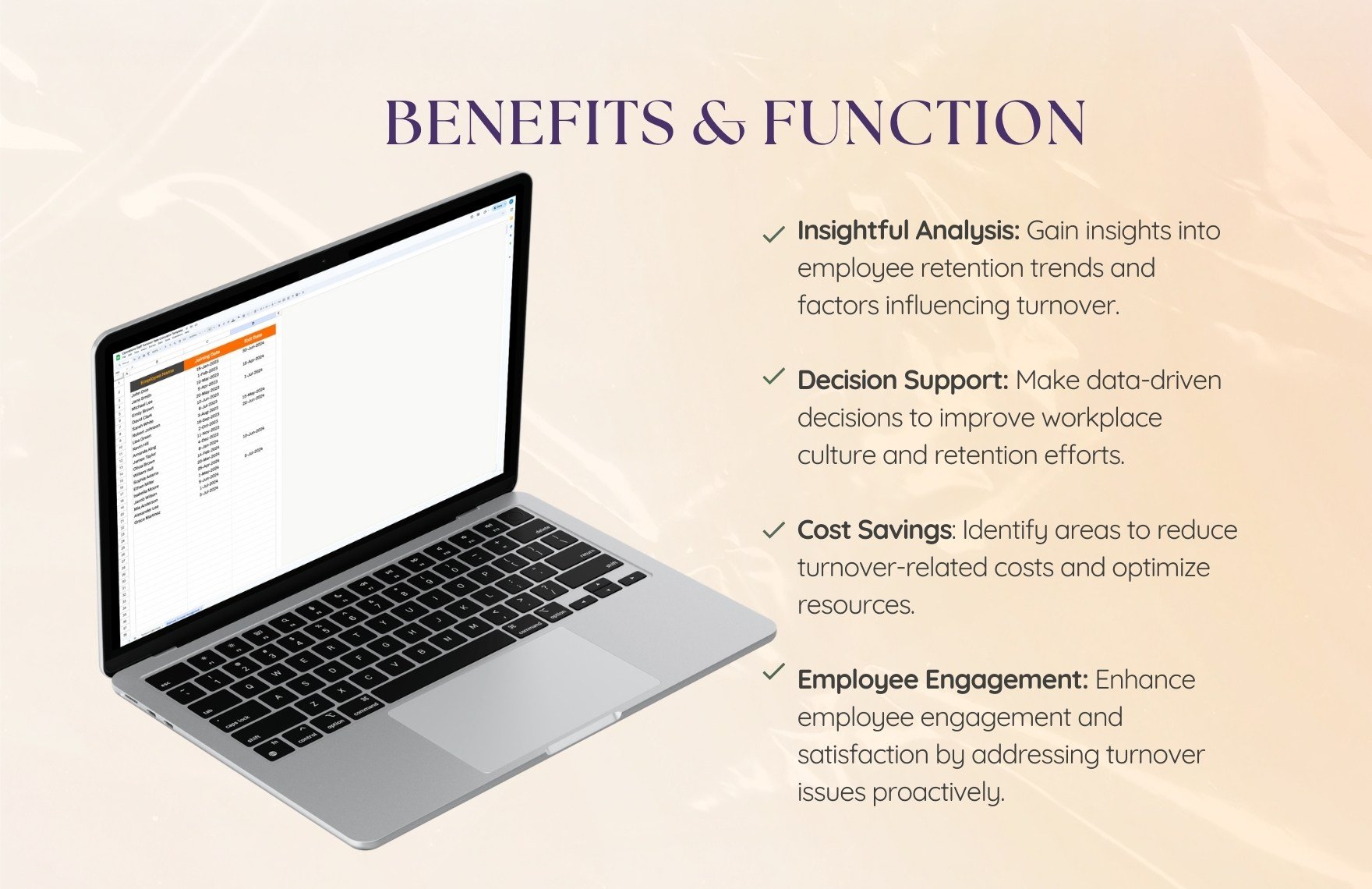 Startup Employee Turnover Rate Calculator Template