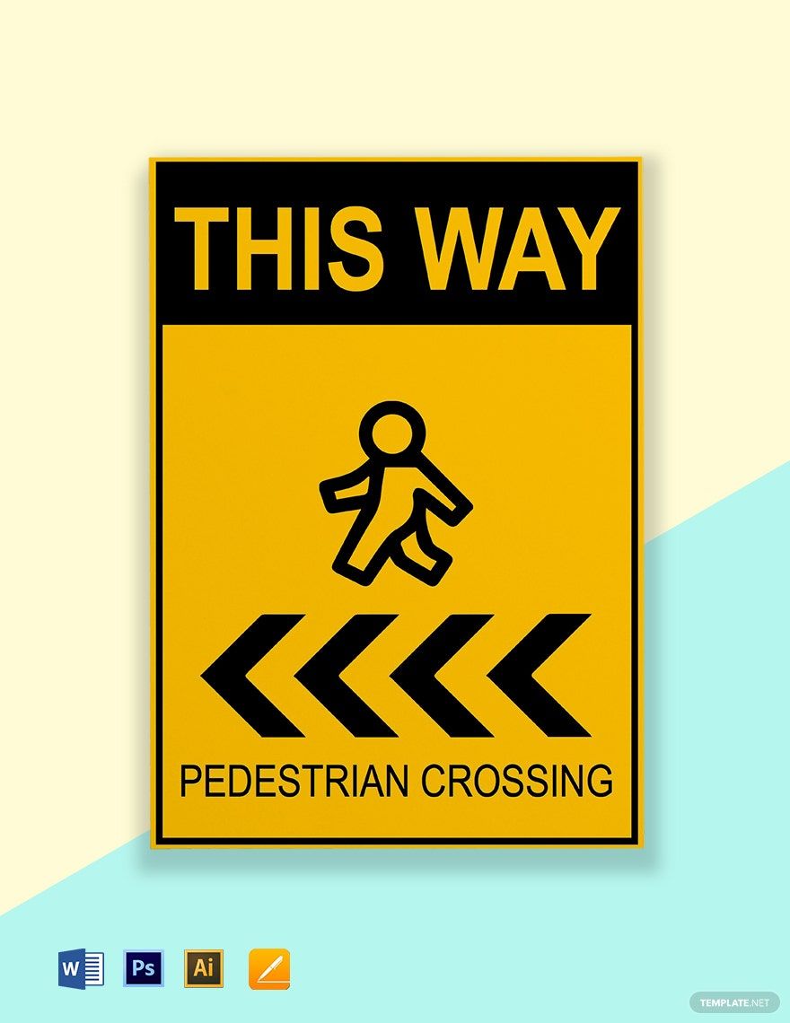 Pedestrian Arrow Sign Template in Word, Illustrator, PSD, Apple Pages