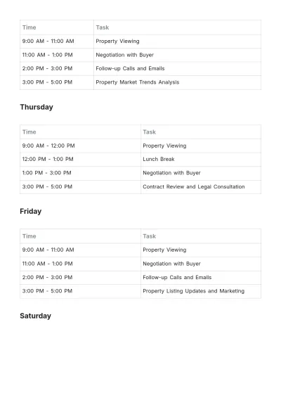 Free Weekly Appointment Schedule Template to Edit Online